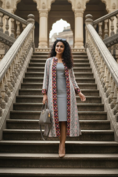 Cotton Long Passapali Reversible Jacket