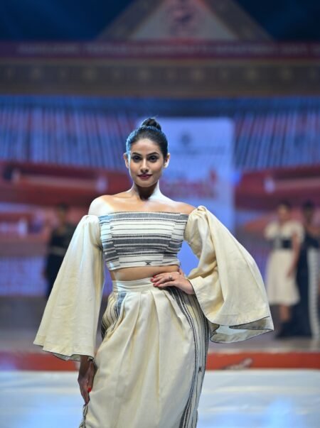Kotpad Handloom Off White Top with Flare Sleeve