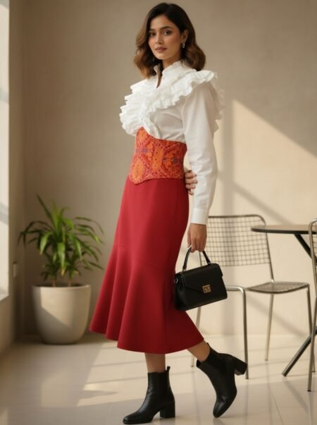 Red Sambalpuri Corset Belt