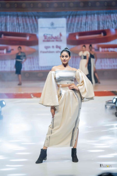 Kotpad Handloom Off White Skirt