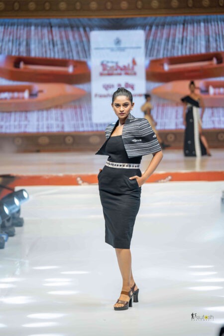 Kotpad Handloom Black Cape Dress