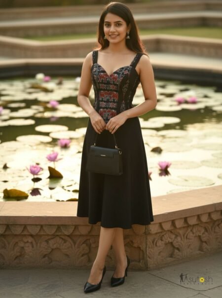 Handloom Black Corset Top