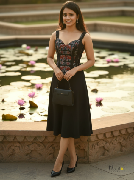 Handloom Black Corset Top