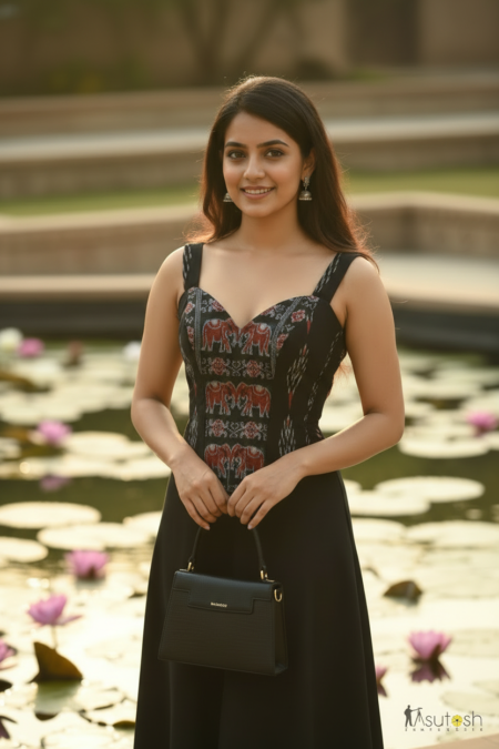 Handloom Black Corset Top