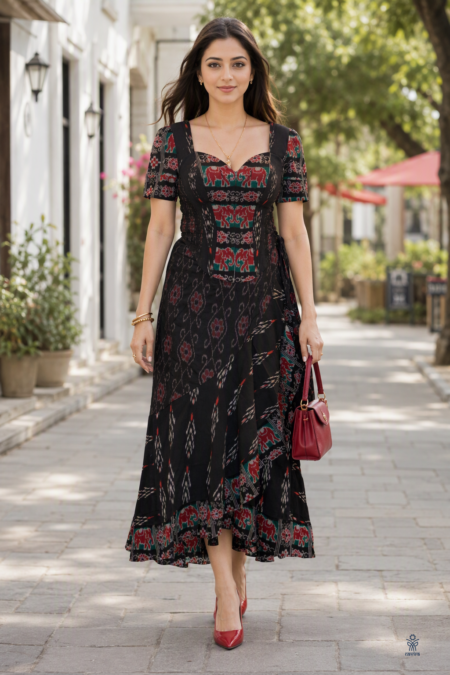 Handloom Wrap Frill Skirt